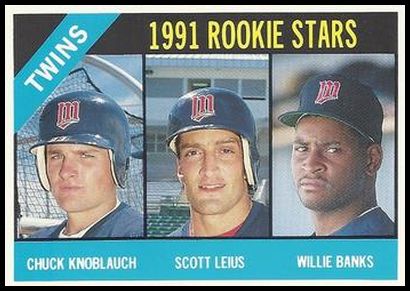 91BCM60 50 Twins Rookies (Chuck Knoblauch Scott Leius Willie Banks).jpg